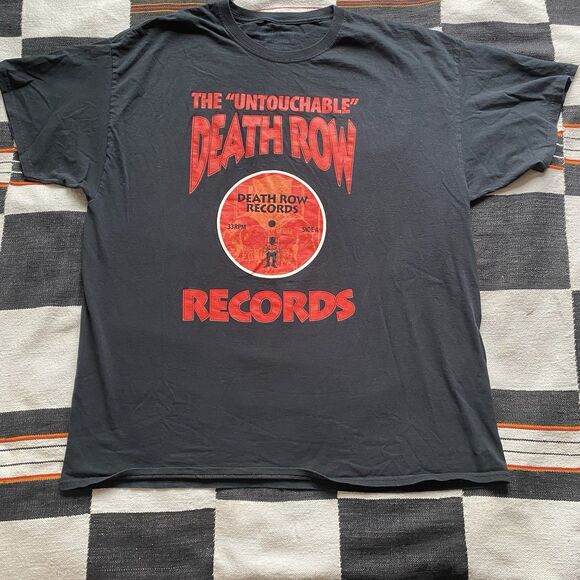 Death Row Records Black Shirt Adult 2XL Logo Record Rap Black Big Graphic - Picture 1 of 4